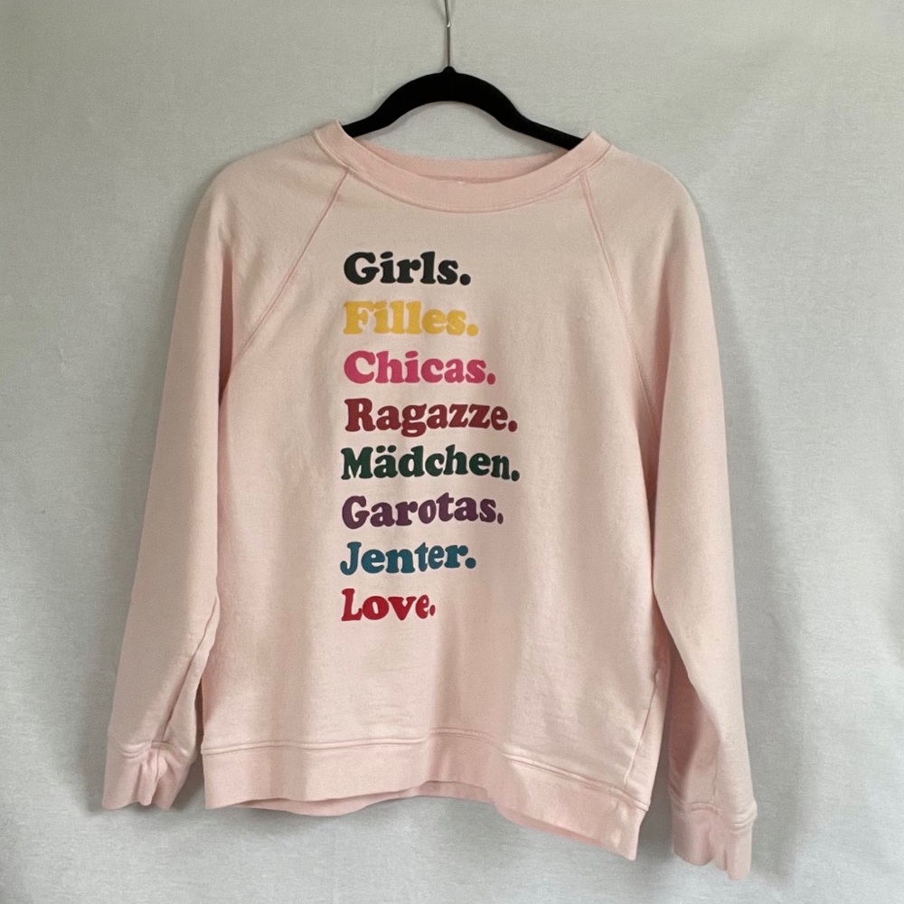 J CREW x GIRLS INC FRENCH TERRY SWEATSHIRT Sz L